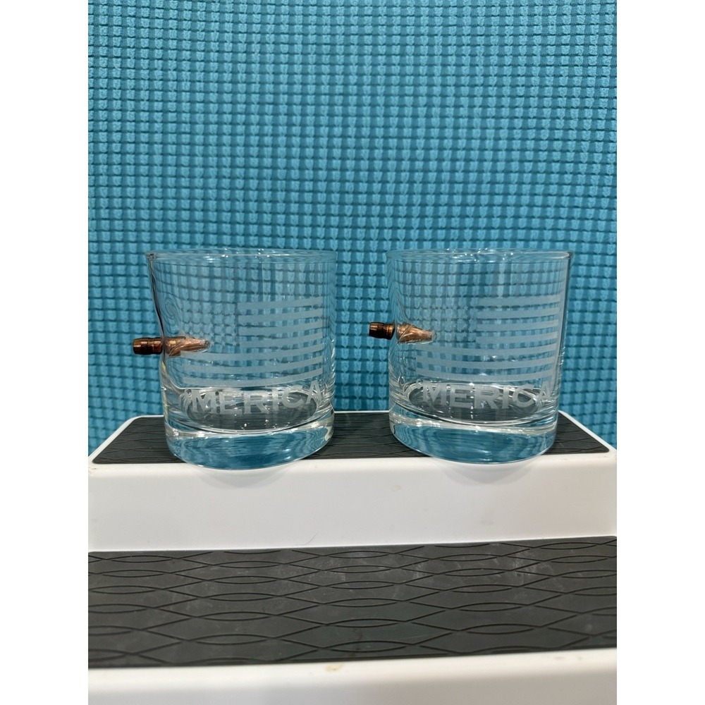 BenShot 'Merica Rocks 11oz Handcrafted Whiskey Glass Set Of 2